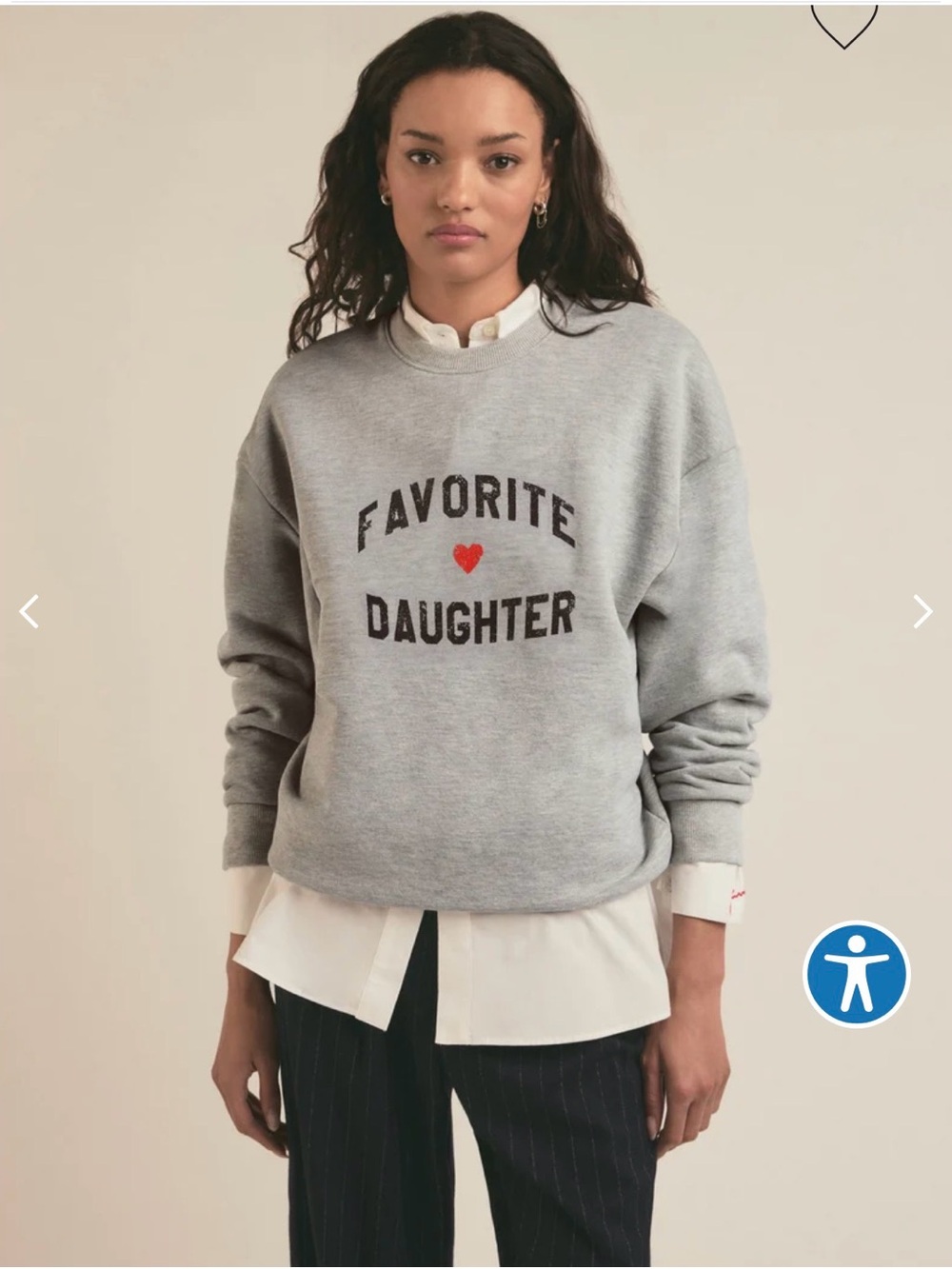 "Favorite Daughter" Heart Logo Crewneck Sweatshirt